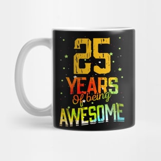 25 Years Of Being Awesome Gifts 25th Anniversary Gift Vintage Retro Funny 25 Years Birthday Men Women Mug